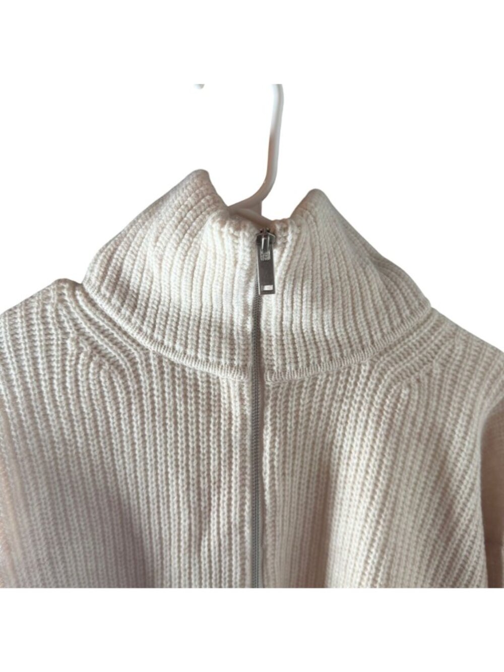 The Half-Zip Sweater in Luxe Merino Heathered Oat Women's Size Small New W Tags! - Picture 5 of 6